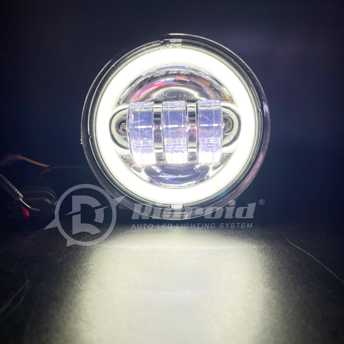 Halo 4.5" Passing Turn Signal Lamp Driving Fog Spot Lights For Harley Motorcycle