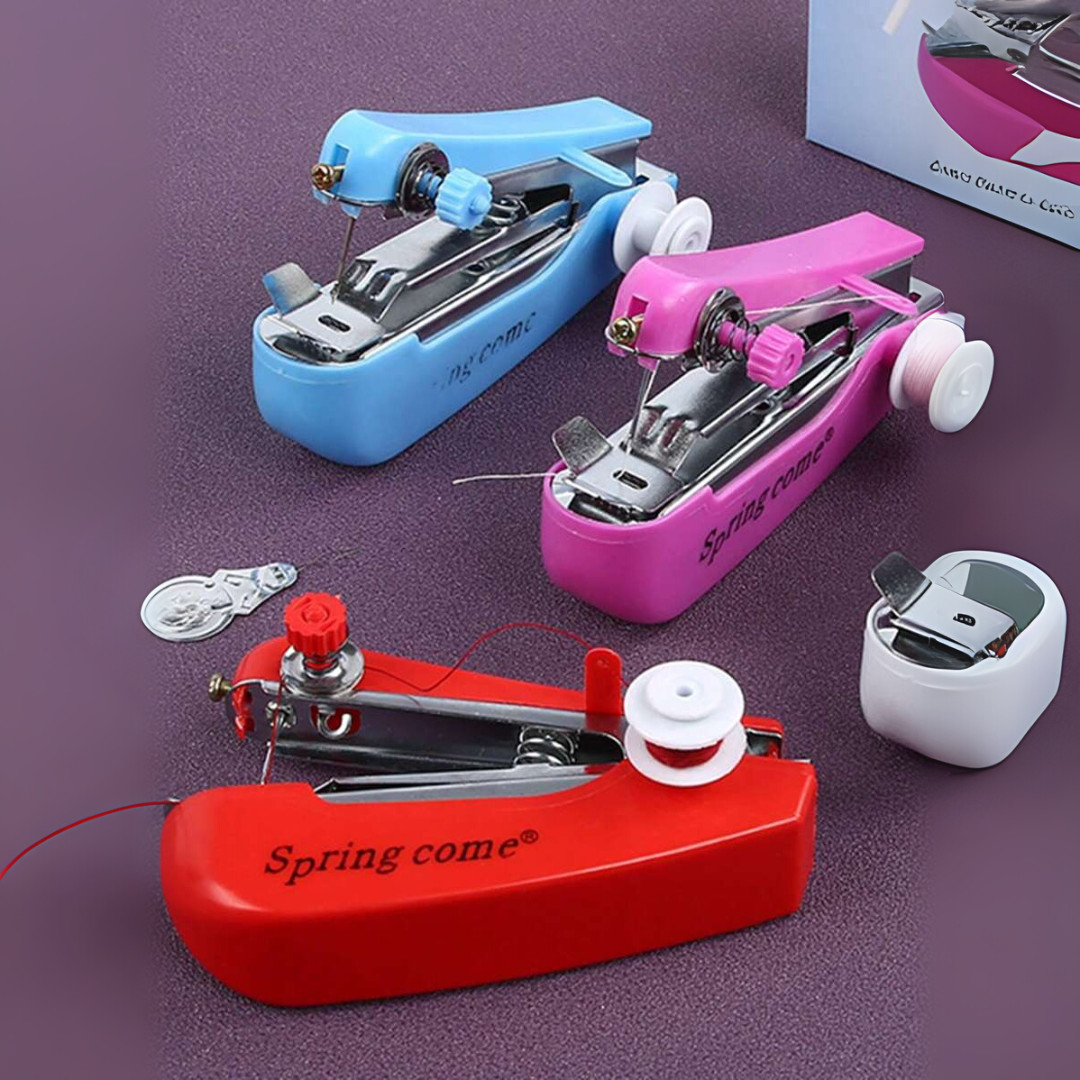 Mini Sewing Machine Handheld Stitching Machine Portable Quick Sewing DIY Craft