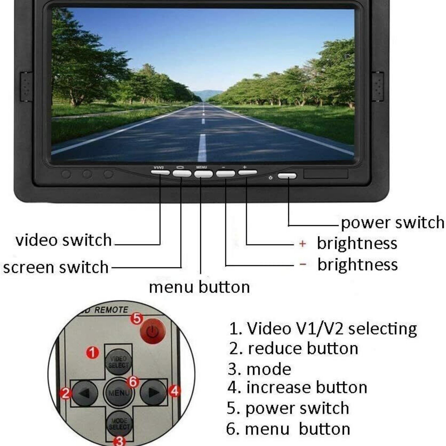 7'' Backup Camera and Monitor Kit System Back Parking Night Vision For Truck RV