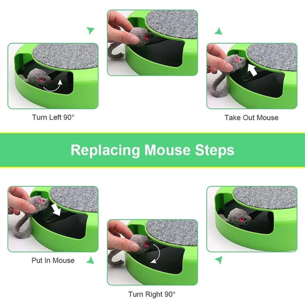 Smart Pet Exercise & Training Play Pad | Interactive Cat Toy 360° Rotating Mouse
