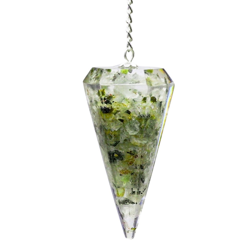 Prehnite Orgone Crystal Pendulums