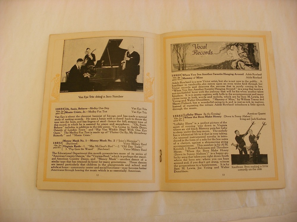 Original Victor Phonograph Record Catalog - July, 1919