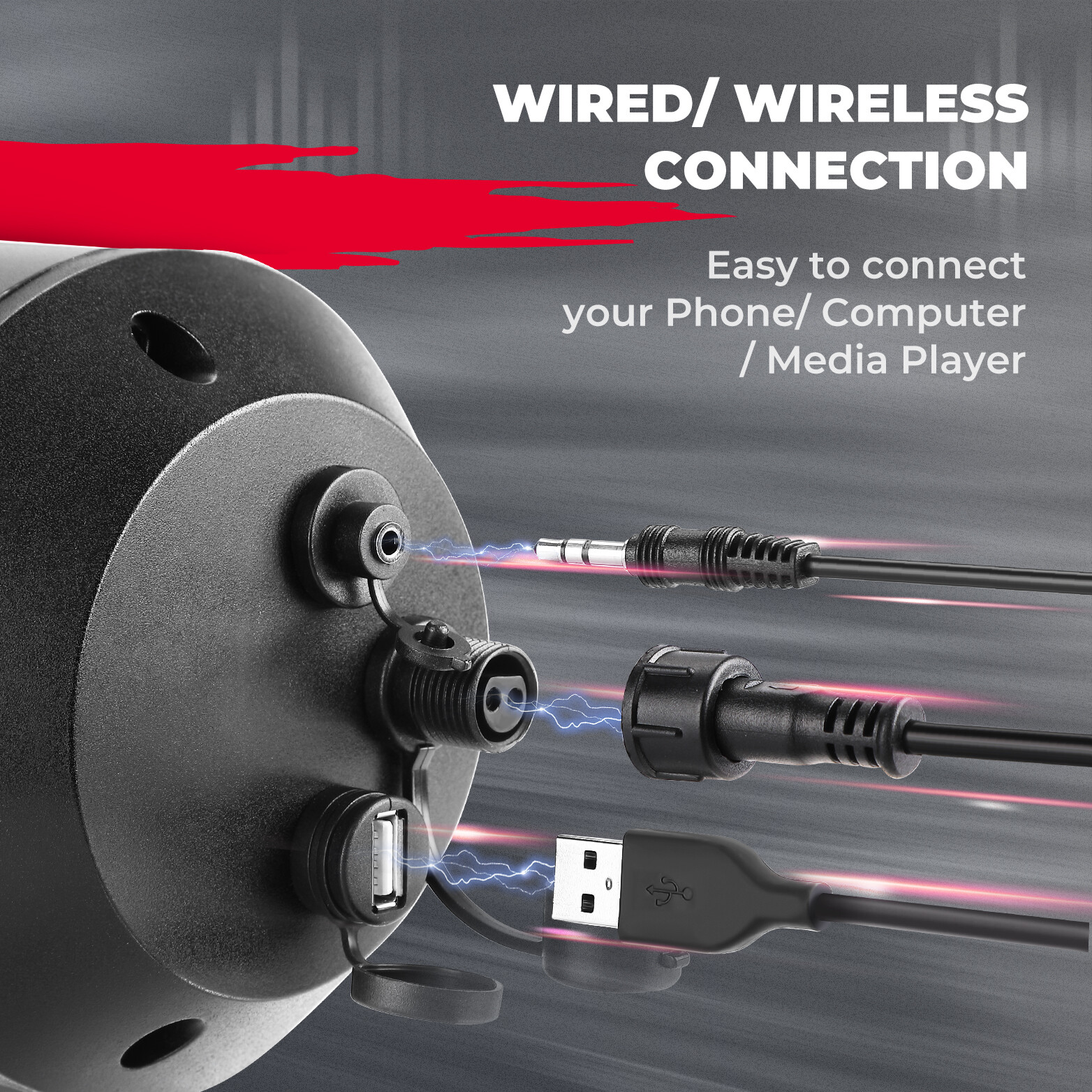 KEMIMOTO 28 In UTV Soundbar Bluetooth 2X Tweeter 4X Subwoofer Sound Bar Wireless