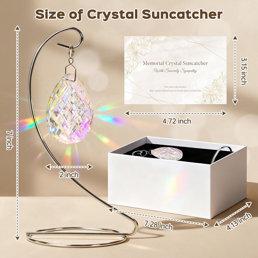 Sun Capture Light Drop Shape Vertical Crystal Glass Light Capture Device Gift