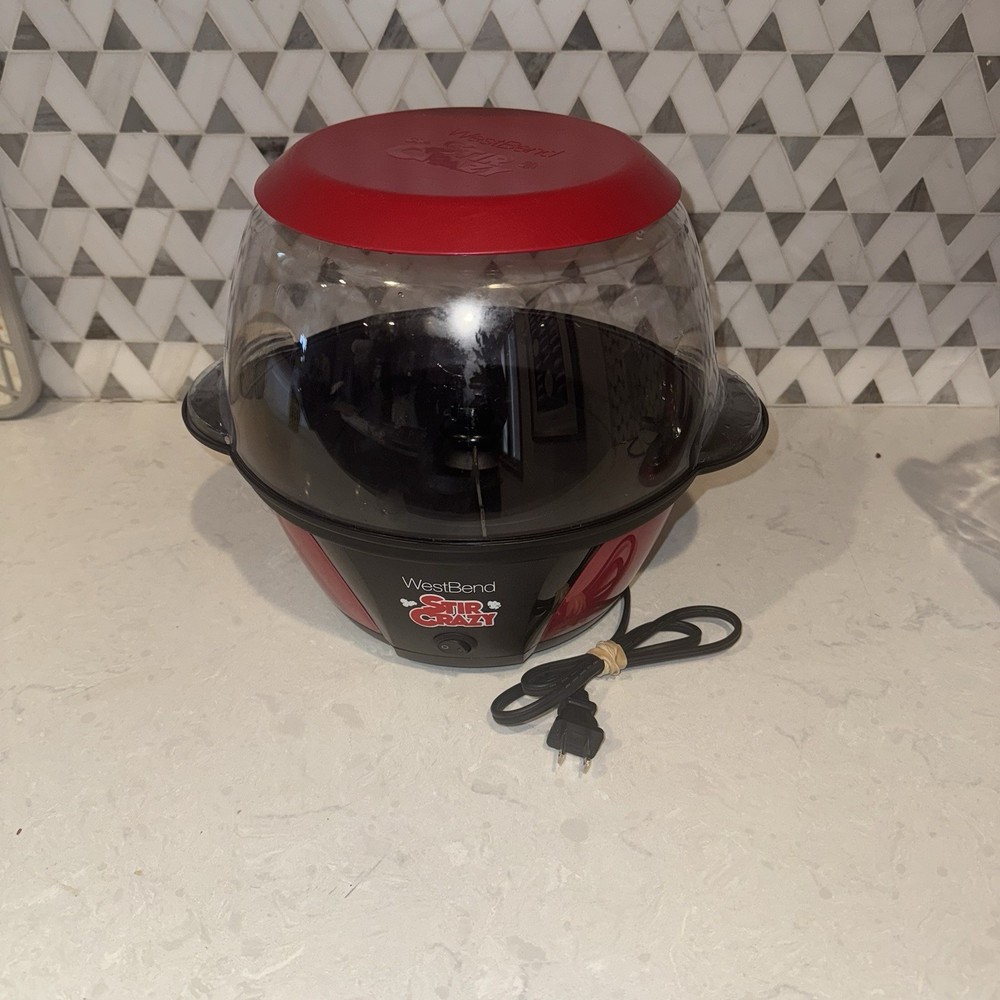 West Bend Stir Crazy 6Qt Popcorn Maker Model 87202 Red TESTED