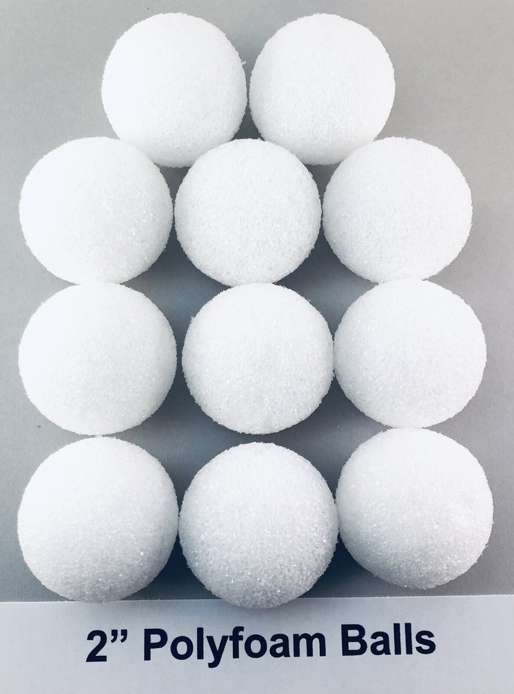 White 2" Polystyrene Foam Round Balls - 11 Count