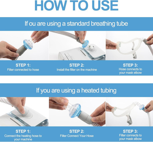 6PCs CPAP Filters for & BiPAP, Redesigned Inline Without...