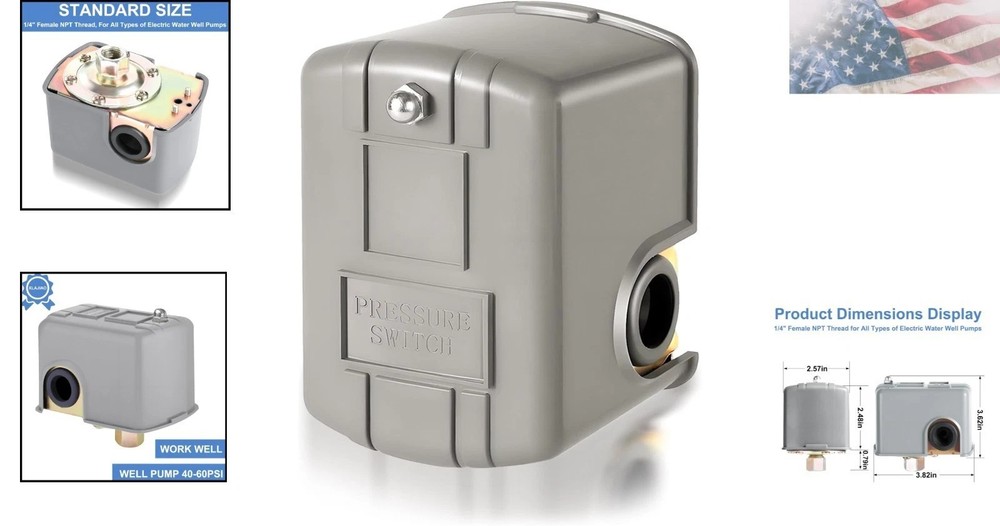 Automatic 40-60 PSI Pressure Switch for Well Pump – Easy Installation & Durable