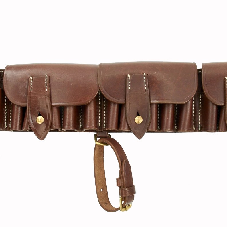 British Victorian Martini-Henry Rifle Brown Leather Ammo Bandolier 50Rd Capacity