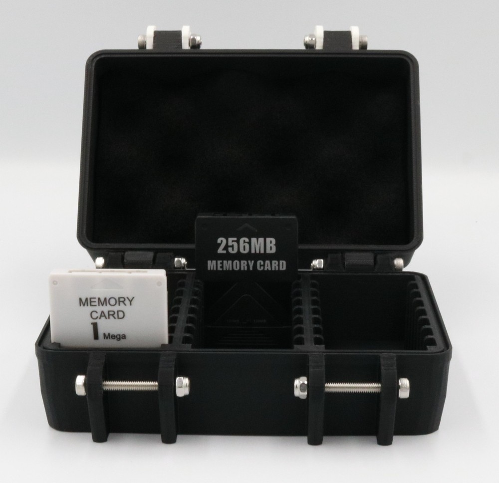 Playstation PS1 PS2 Compatible Memory Card Rugged Protective Carrying Case