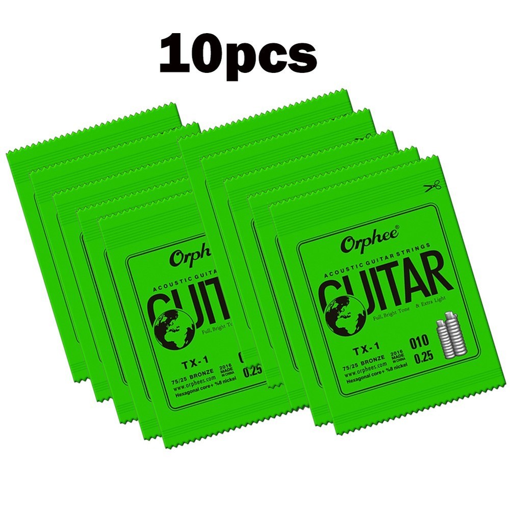10PCS Orphee Single Strings For Acoustic Guitar 1st E-String(.010) Replacement