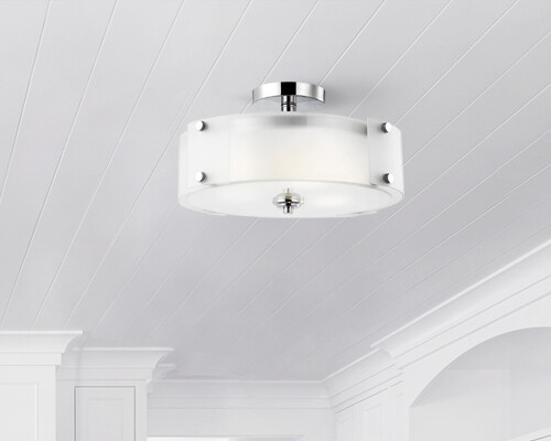 RYKER  3LT CHROME FLUSH MOUNT, 15"