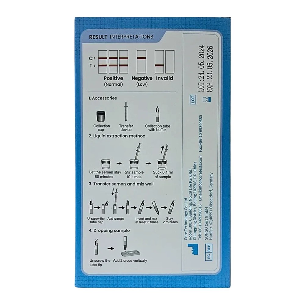 ACCUFAST Sperm Test Kit Checking Sperm Male Count Self Rapid Testing