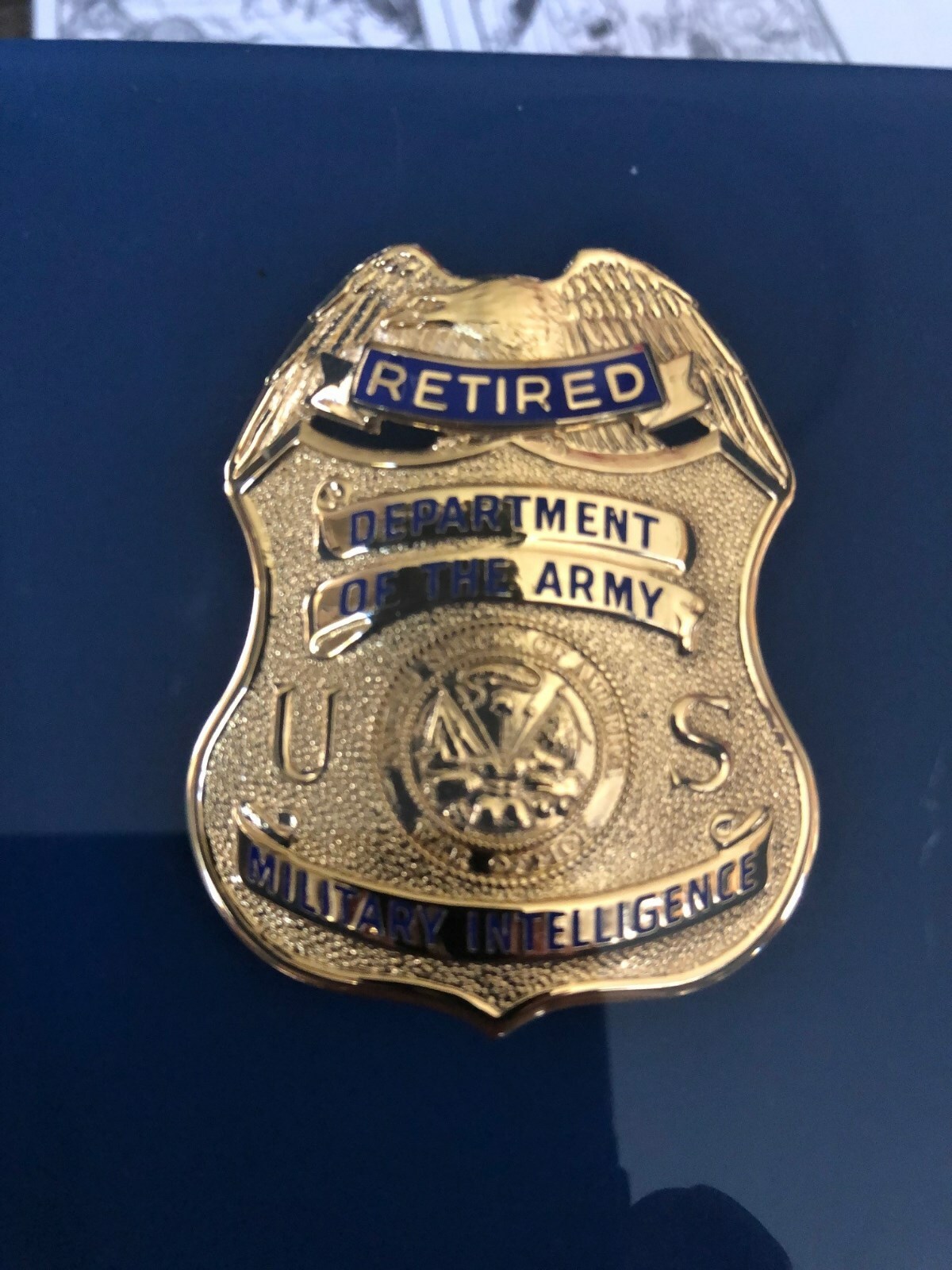 US ARMY Military Intelligence Mini Badge with pins