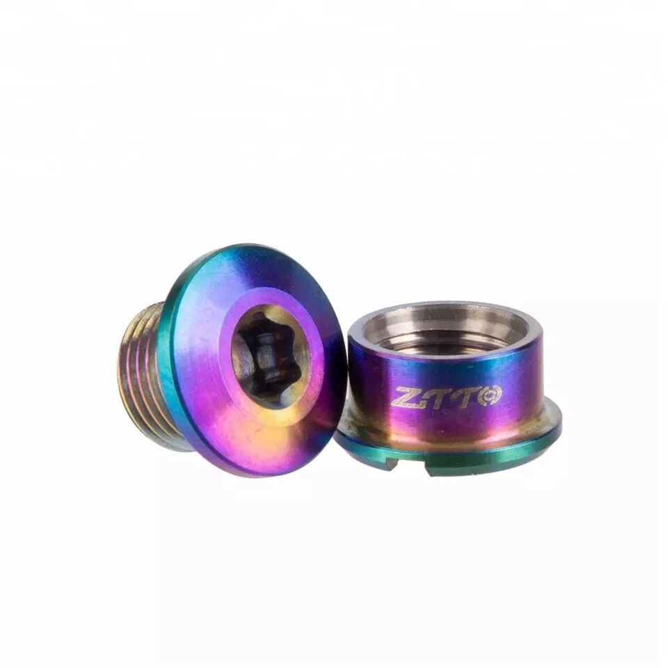 Titanium Crankset Chainring Bolts Rainbow Oil Slick 5mm Fixed Road Track Mtb 5Pc