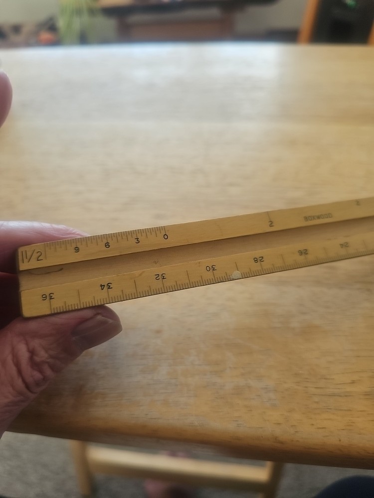 Vtg Post U.S. ST'D Architectural Scale Ruler Genuine Boxwood Engine Divided