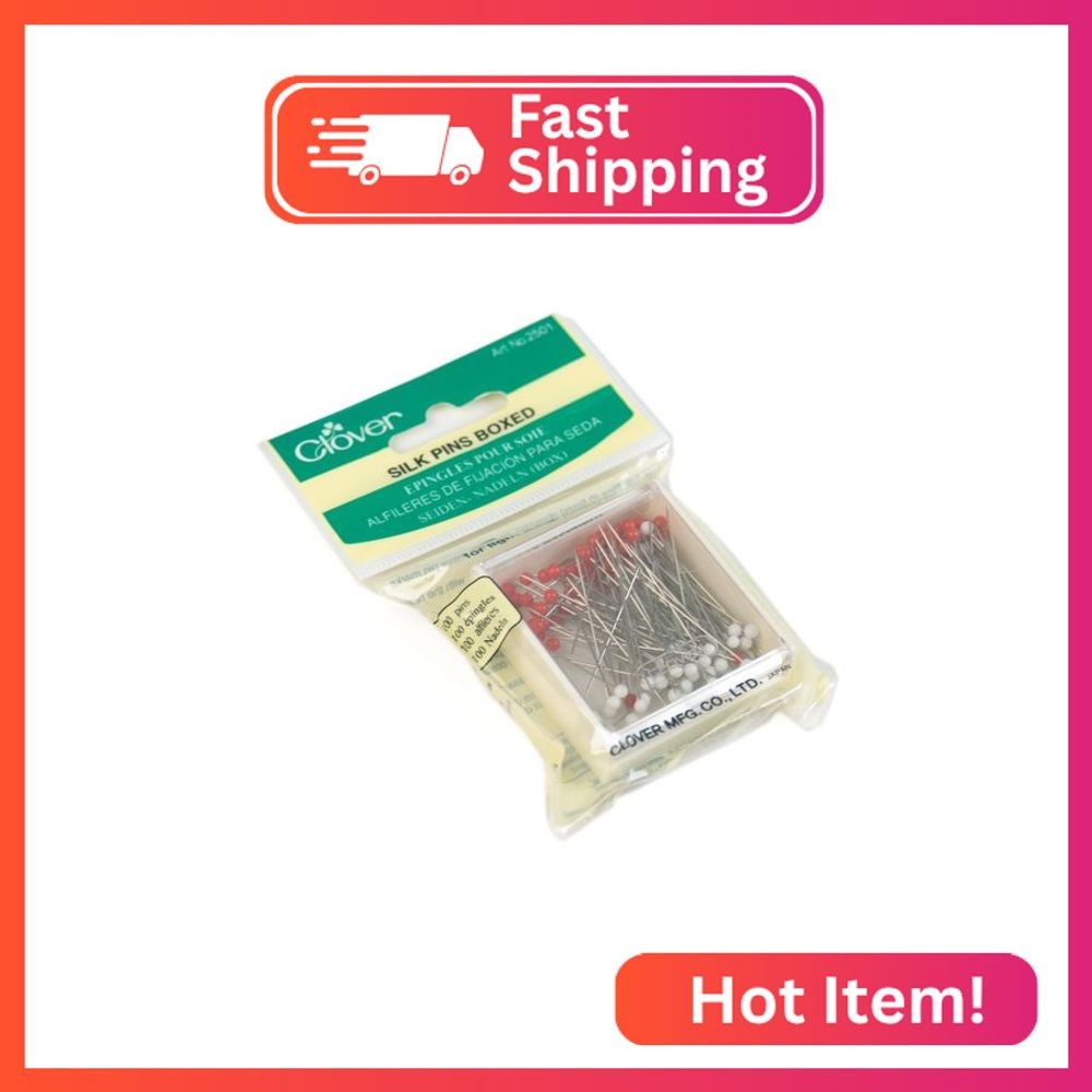 Clover Silk Pins Boxed, 100 Per Pack