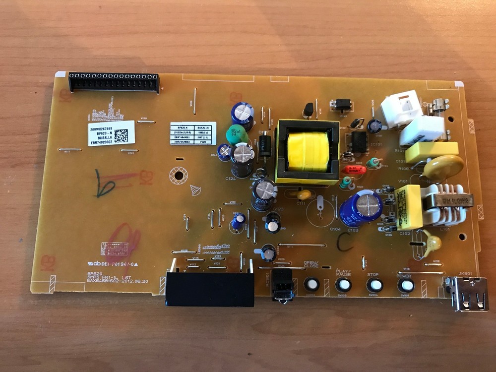 Power Supply Board Fits LG BD620 EBR74928002