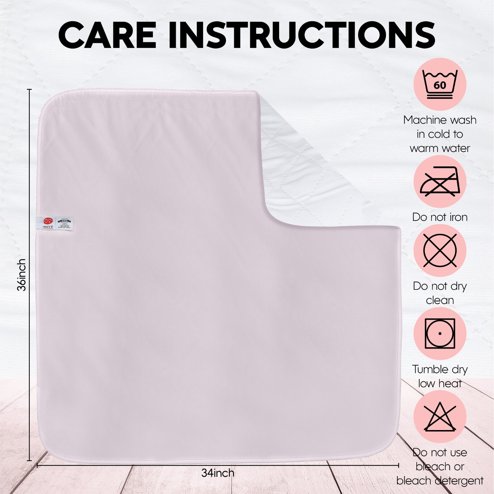 6 Premium Washable Underpads Bed Reusable Pads Waterproof Incontinence Hospital