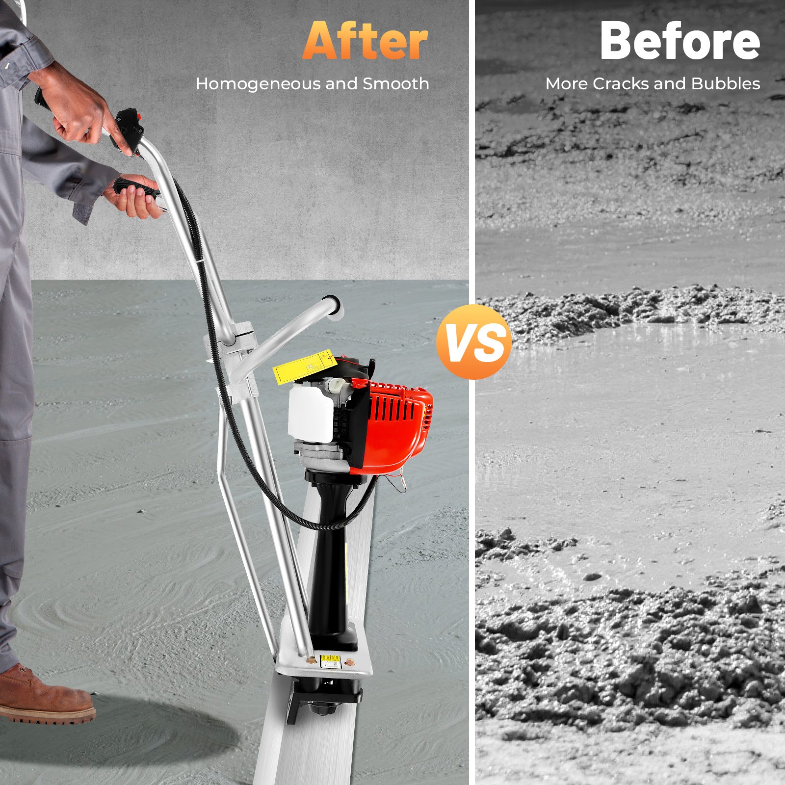 4 Stroke Gas Power Vibrating Concrete Power Screed Finishing Engine For 5m Ruler