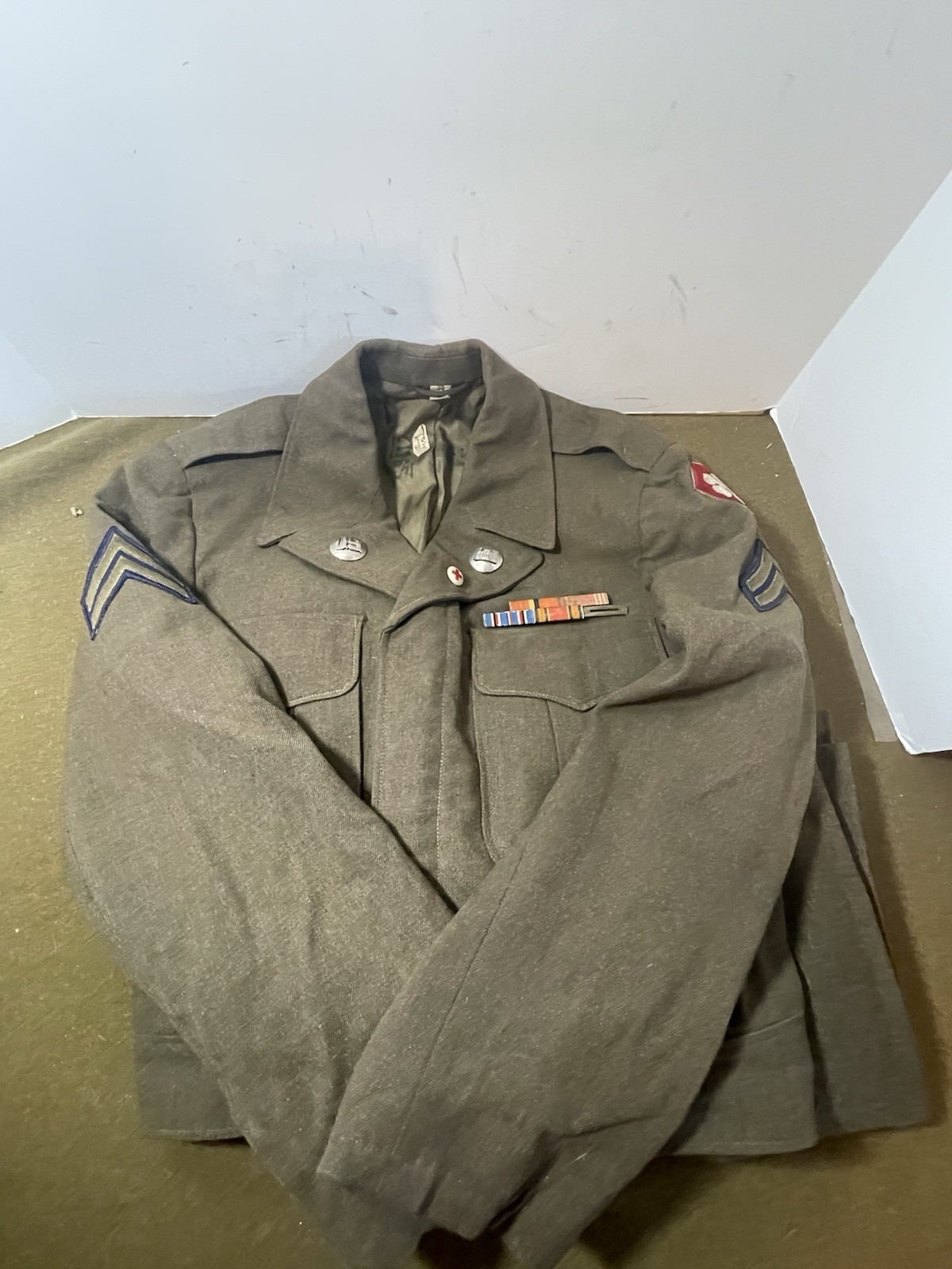 WW2 US Army 4th Army Ike Jacket And Pants 36R Had A Few Landry Number