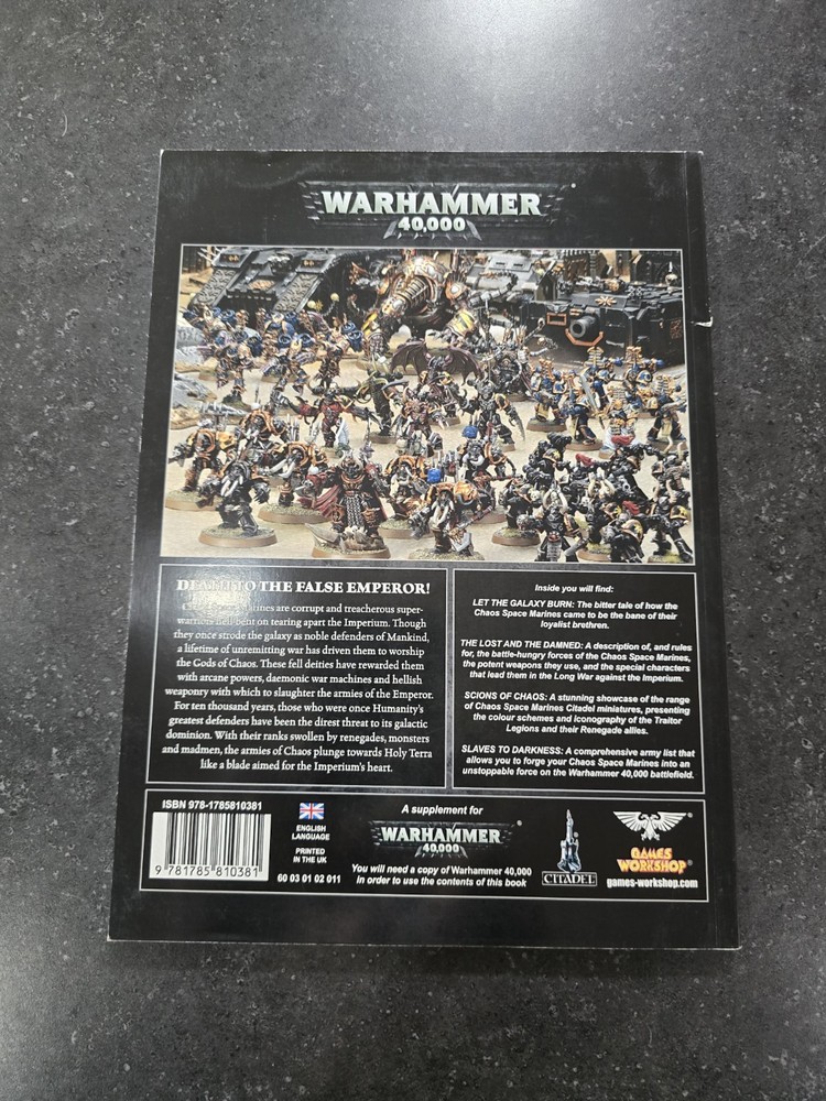 Warhammer 40K Codex Chaos Space Marines Games Workshop