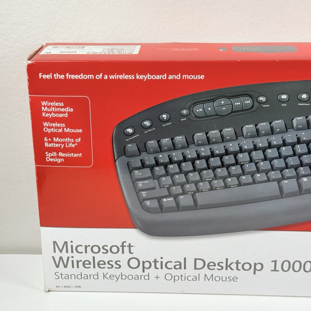 Microsoft Wireless Optical Desktop 1000 Standard Keyboard & Mouse Open Box