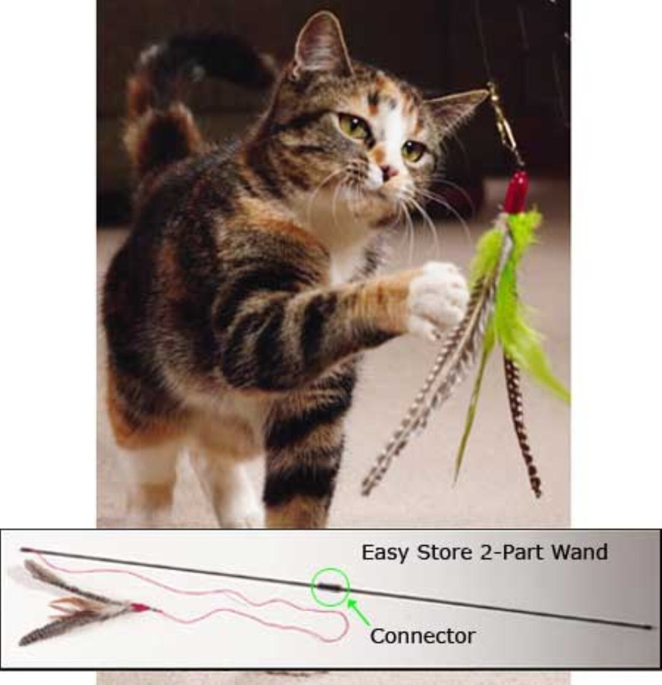 Da Bird Pull Apart Cat Pole Toy Guinea Feather Catcher Kitten Interactive FUN