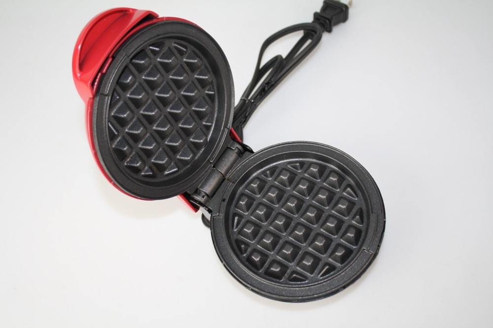 Dash Mini Waffle Maker 350W Non-Stick Electric. Red. Model #DMW001RD