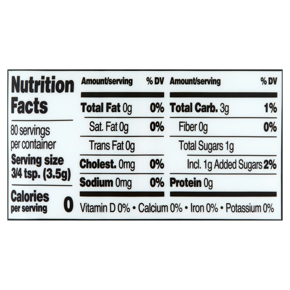 No Calorie Stevia Sweetener