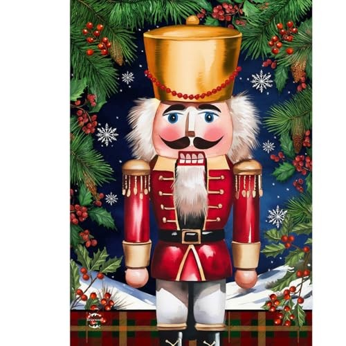 Wooden Nutcracker Garden Flag