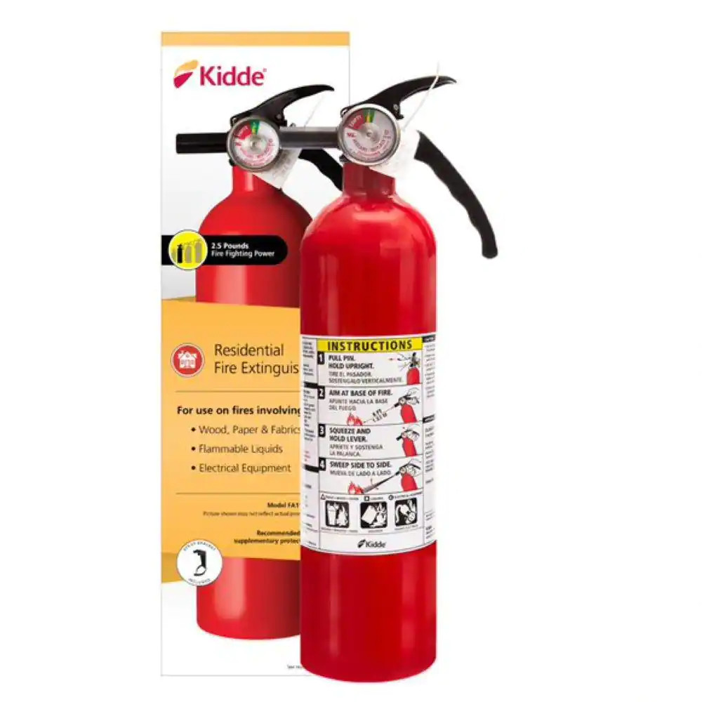 Basic Use Fire Extinguisher with Easy Mount Bracket & Strap, 1-A:10-B:C, Dry Che