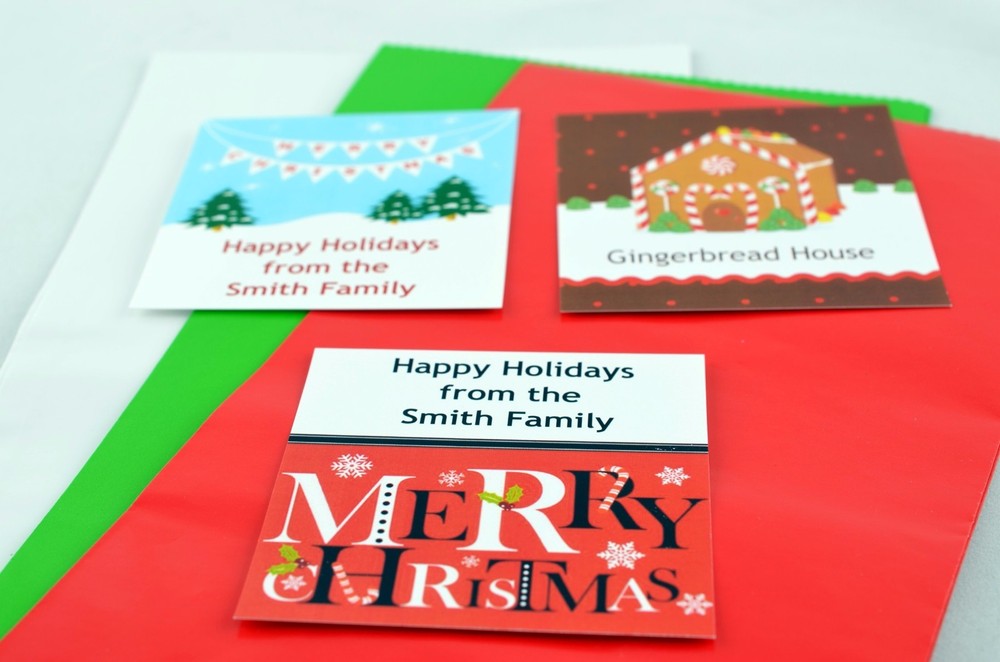 Peppermint Candy Personalized Christmas Round Sticker Labels - 7 sizes avaiable