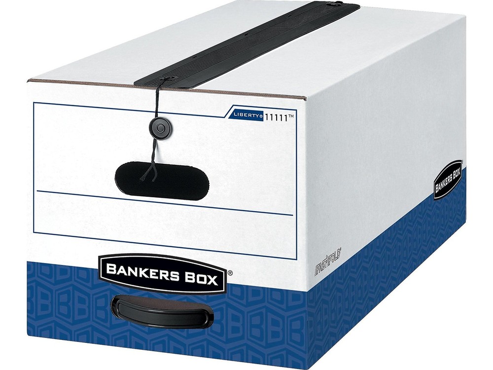 Bankers Box 12-Pack Heavy-Duty String & Button File Storage Box, FastFold Assemb