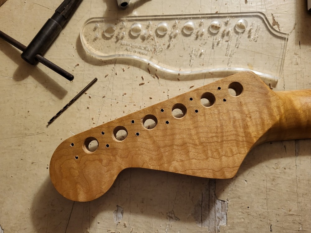 Custom Guitar Headstock Template Tuner Drill Pattern Strat neck HSMST