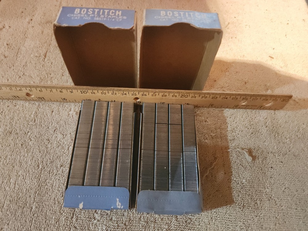 Bostitch Textron Chisel Point 5000 Standard Staples 1/4” #SBS19 Full Boxes (2)