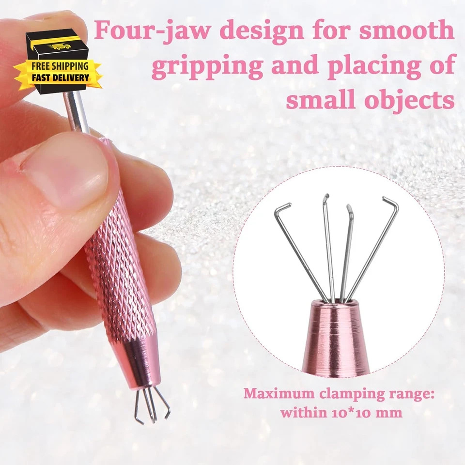 2 Pcs Piercing Ball Grabber Tool, Piercing Changing Tools 4-Claw Pick up Piercin