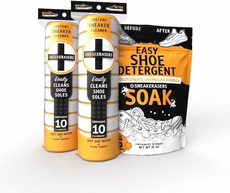 Sneak Erasers Shoe Cleaner 36pc Kit 20 Instant Shoe Erasers + 16 Detergent Scoop