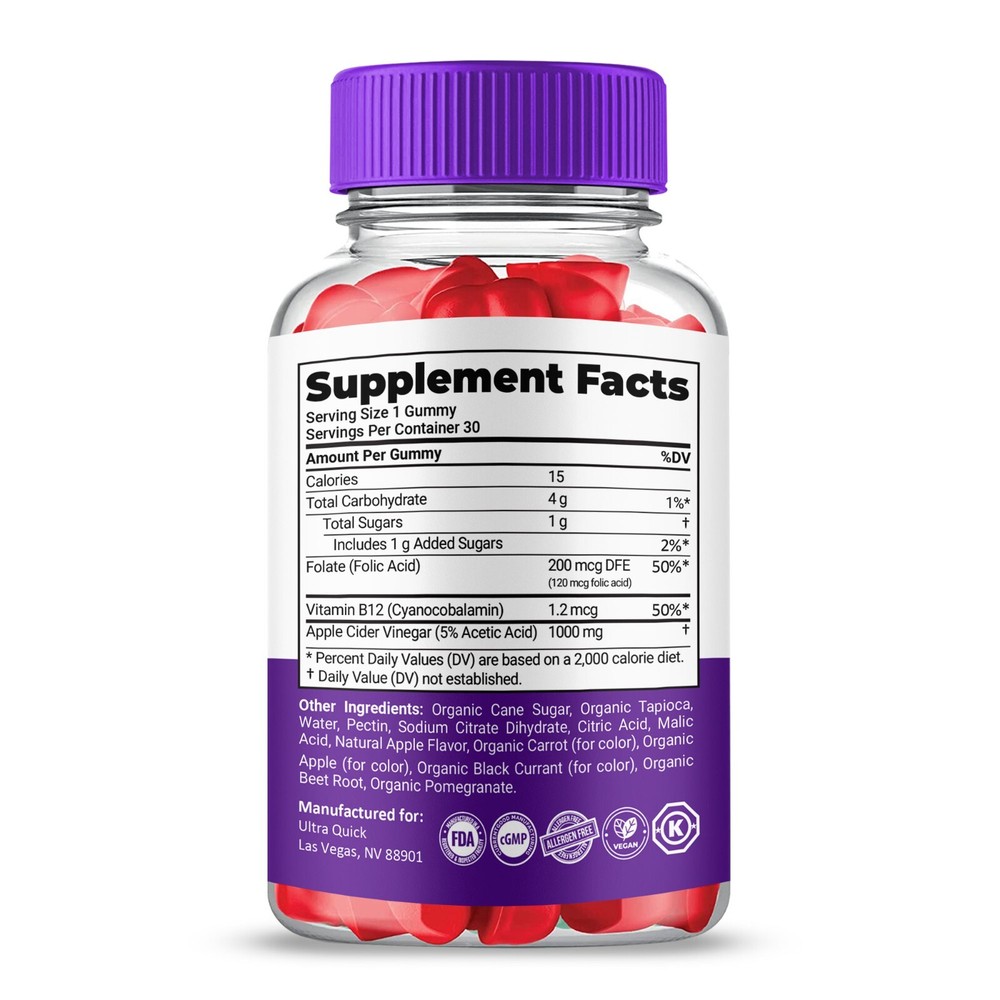 UltraQuick Max + Keto ACV Gummies, Maximum Potency Gummies (3 Pack)