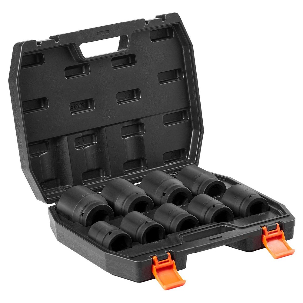 Axle Nut Impact Socket Set 1" Drive 6-Point 9PCS SAE Spindle Nut Socket