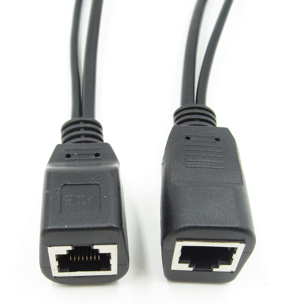 Power Over Ethernet Passive POE Injector Adapter Splitter Cable kit black