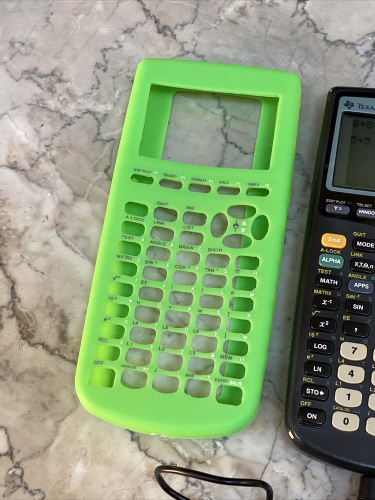 Texas Instruments TI-83 Plus Graphing Calculator w/ Cover - Tested & Working !