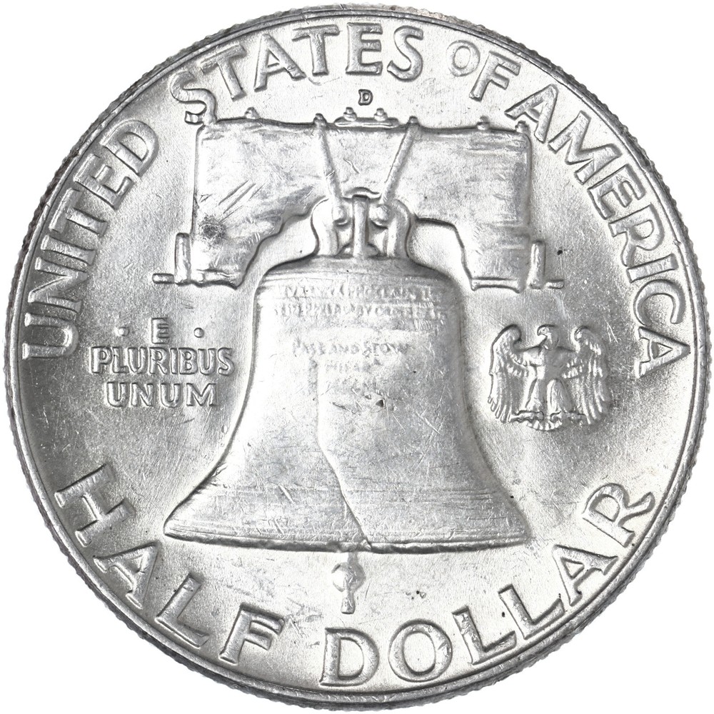 1961 D Franklin Half Dollar About Uncirculated 90% Silver