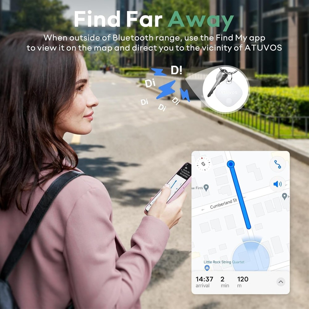 ATUVOS Air Tracker Tags 4 Pack Bluetooth Luggage Tracker Apple Find NIB