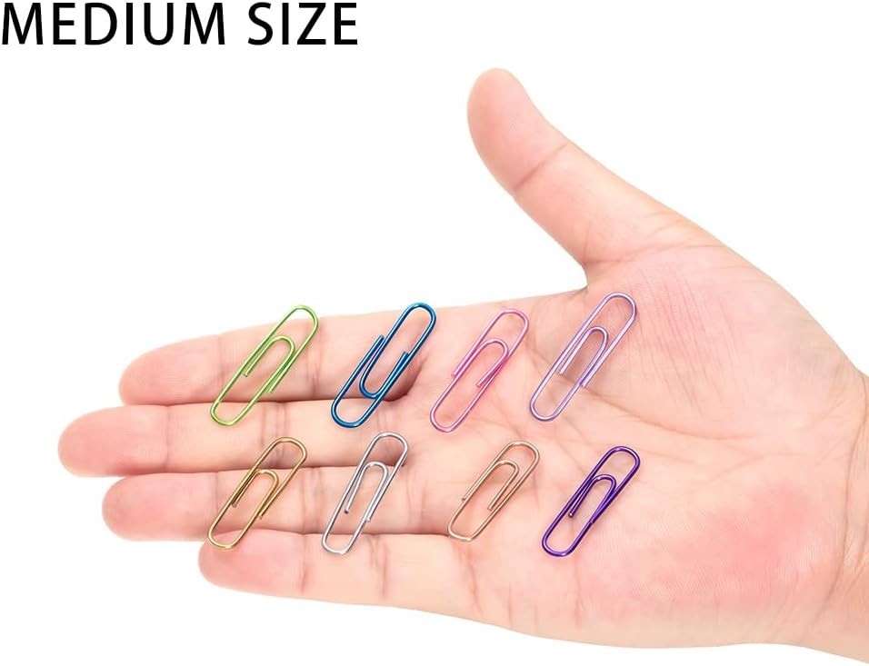 240 Assorted Color Medium Paper Clips in Elegant Storage Box - Multi-functional