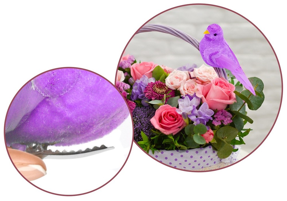 Craft Dcor Essentials FeatheredBird 4.3" 2/Pkg-Flair