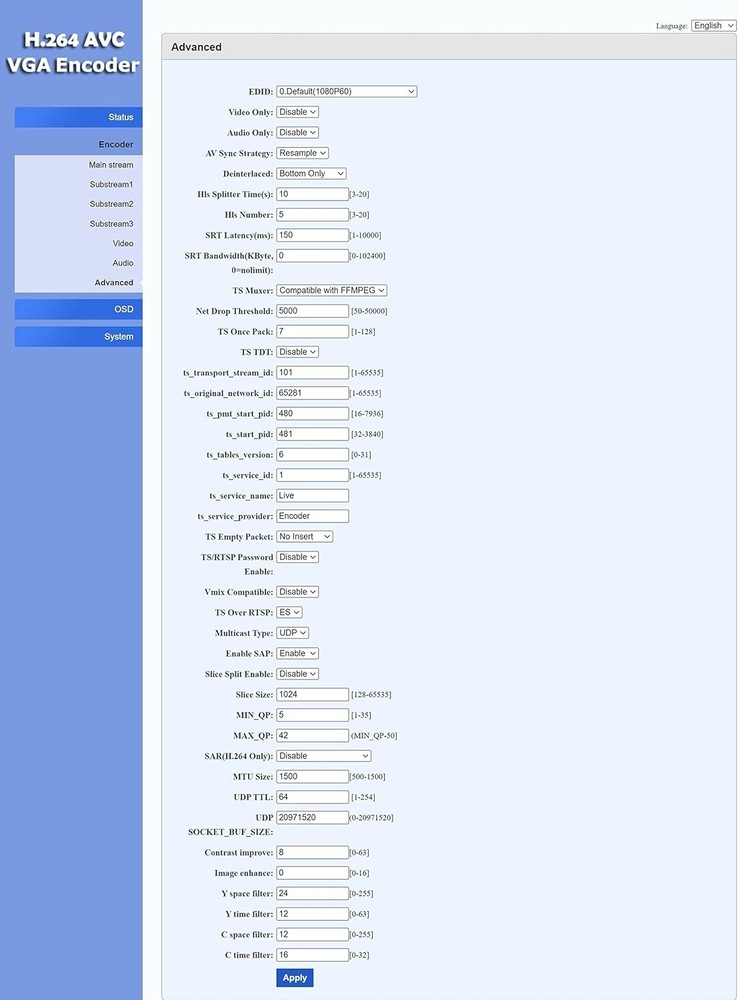 H.264 VGA Video Encoder VGA to IP Stream for IPTV, Live Stream, Broadcast Suppor
