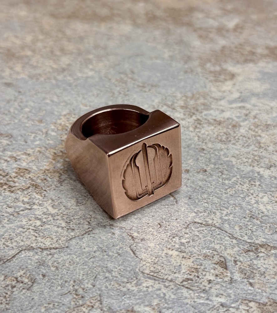 Copper Strider Signet Slugger Ring