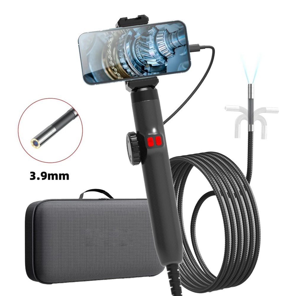 360° Articulating Borescope Camera 3.9mm with Light for Android/iOS