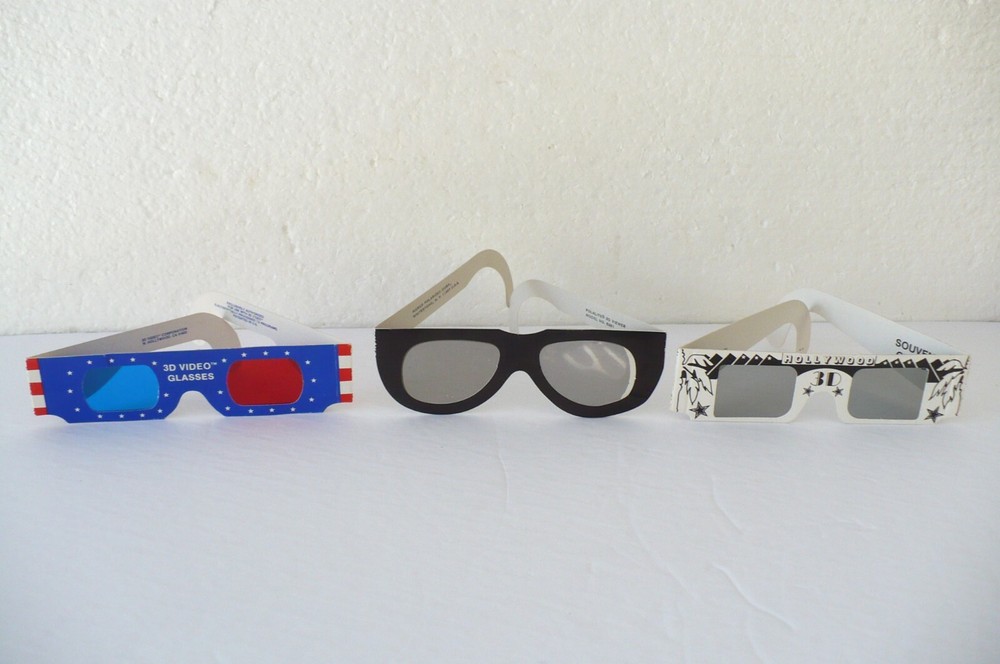 3 Vintage 60's 3D Cardboard glasses